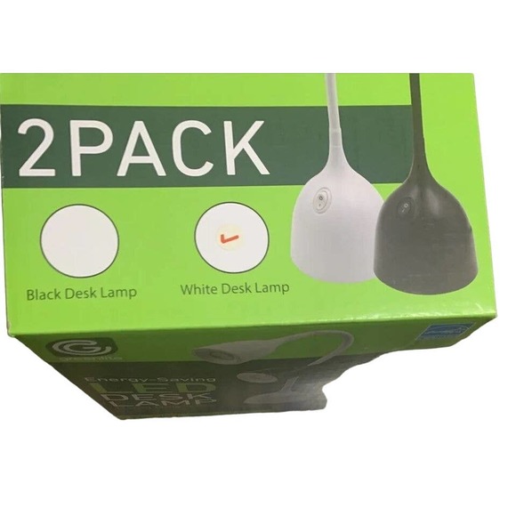 NIB- TWO FLEXIBLE LED DESK LAMPS, 3.5W GREENLITE, 19'' TALL FLEXIBLE - Picture 2 of 5